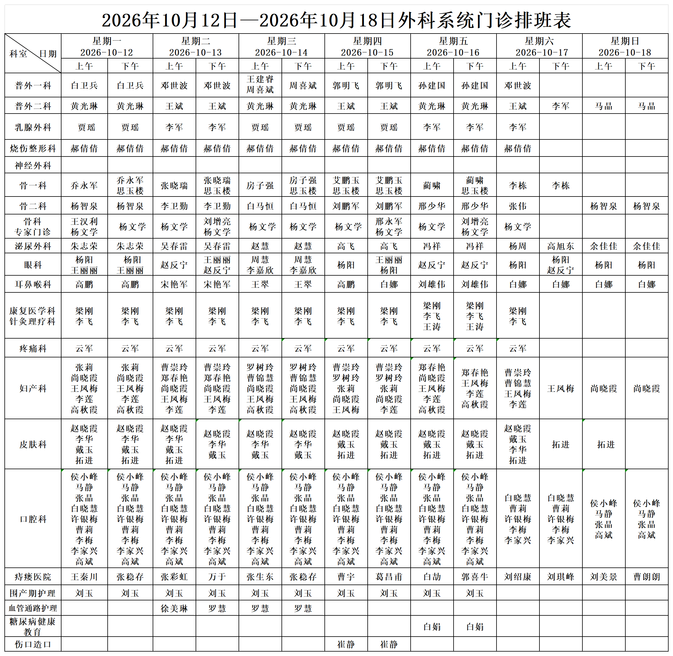2026年10月12日—2026年10月18日外科系统门诊排班表_Sheet1.png